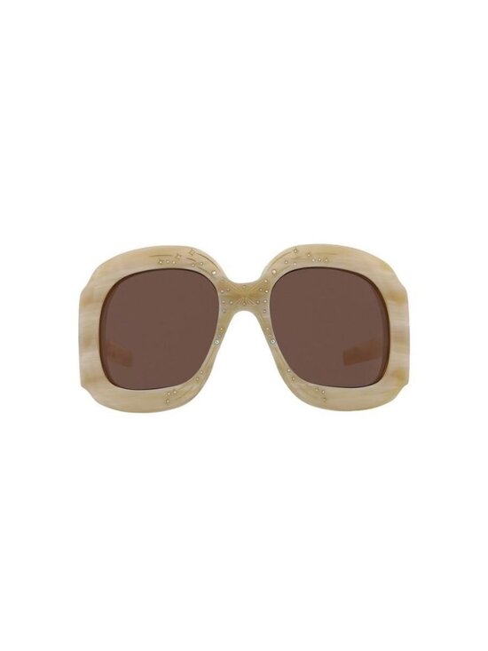 New Gucci Womens Shield/Wrap Beige Beige Brown Fashion Designer Sunglasses